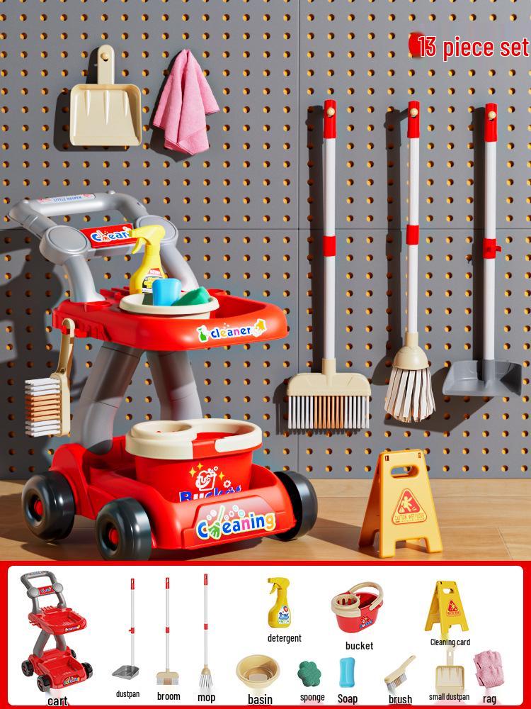 Children's Cleaning Trolley Play Set for Ages 3-6