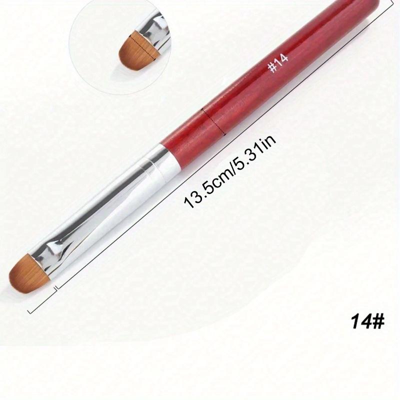 1Pc French Nail Art Brush Acrylic Nails Extension Builder Pen UV Gel Drawing Painting Manicure Tool Size 14