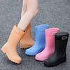 Quality bundle rain shoes women's adult fashion outer wear velvet high rain boots non-slip and anti-skid shoes
