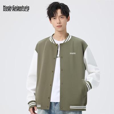 Mark Hua Fei Men's Loose-Fit Korean Style Baseball Jacket