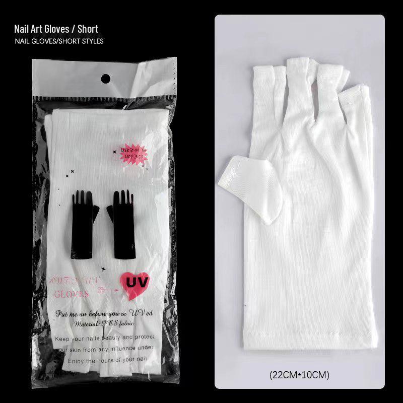 UV Protection Phototherapy Gloves: Anti-Tanning, UV Block, White, 37cm