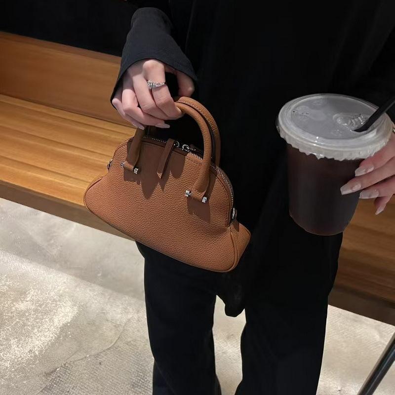 2025 Neue Leder-Damentasche erste Schicht Rindsleder kleine Bauchtasche Mini kleine Muscheltasche grenzüberschreitende Umhängetasche Crossbody-Tasche
