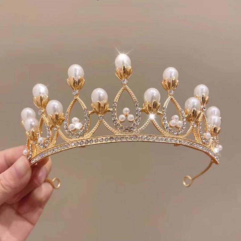 Birthday Crown Headwear Princess High-End Crown Girls Hairpin Headband Children Little Girl Headband Bridal Hair Accessories