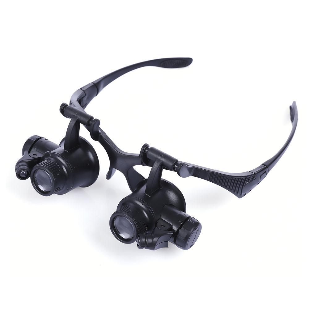 Wearing Magnifying Glass With Led Lights 10x 15x 20x 25x Magnification Loupes Jeweler Motherboard Font Magnifier