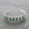 Bohemian Turquoise Floral Open Bangle Bracelet for Women