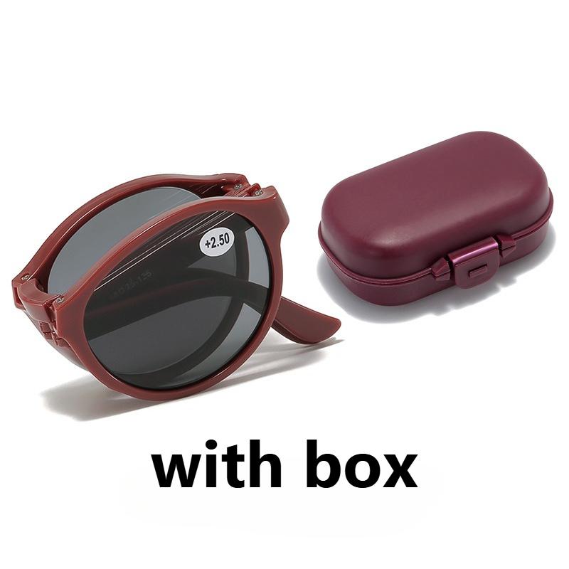 New Portable Foldable Reading Sunglasses High-Definition Anti-Blue Light Presbyopia Eyewear Outdoor UV-Protective Sunglasses