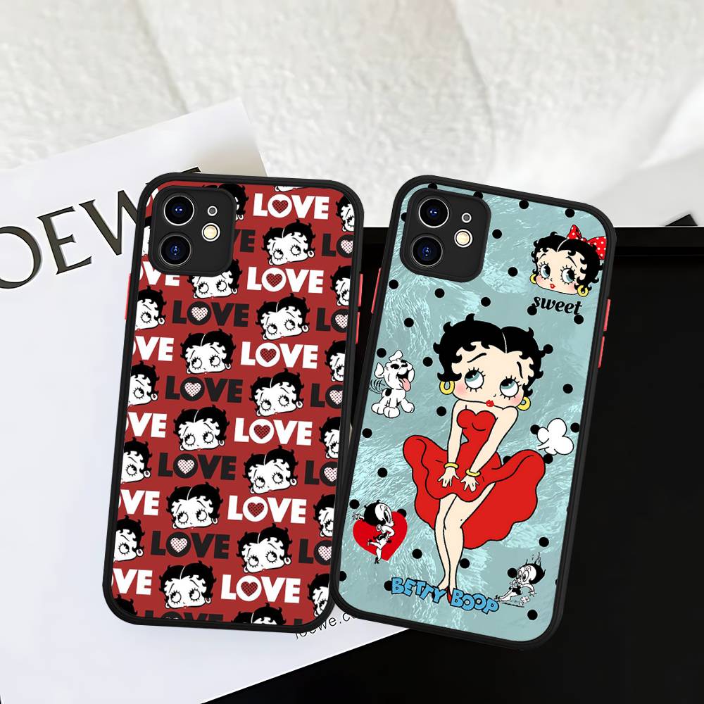 B-Betty-Cute-B-Boop Anime Phone Case For iPhone 16e 16 15 14 13 12 11 Pro Max X XS Max Plus Matte Clear