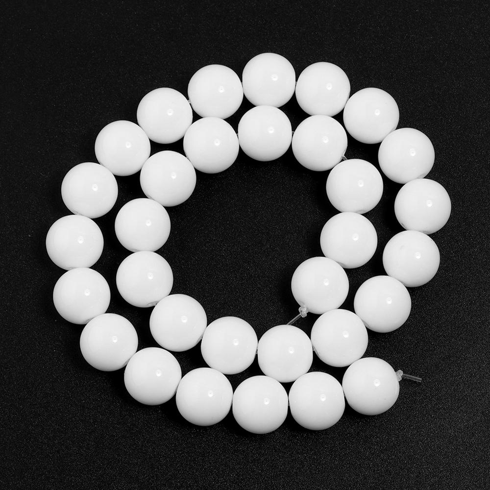 4/6/8/10/12mm Solid White Glass Beads Round Loose Spacer Beads For DIY Jewelry Making Handmade Bracelets Necklace Accessories