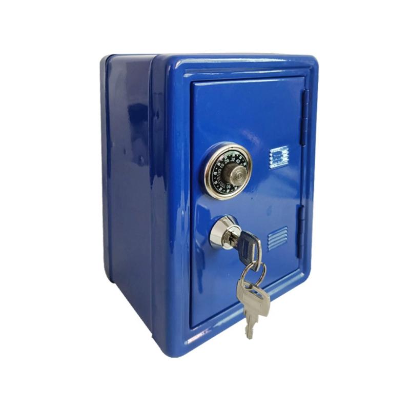 

Мини-металлический монетница с ключами, детский сейф для сбережений денег X3UC синий