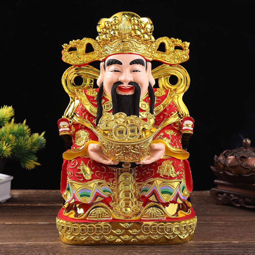 Yuanbao God of Fortune Buddha Statue Attracts Wealth Home Offerings Resin Office Company Ornaments