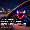 Double Power Source Car Window Light Solar and USB C Charging Heart Shape Decoration Suction Mount Ambiences Lighting