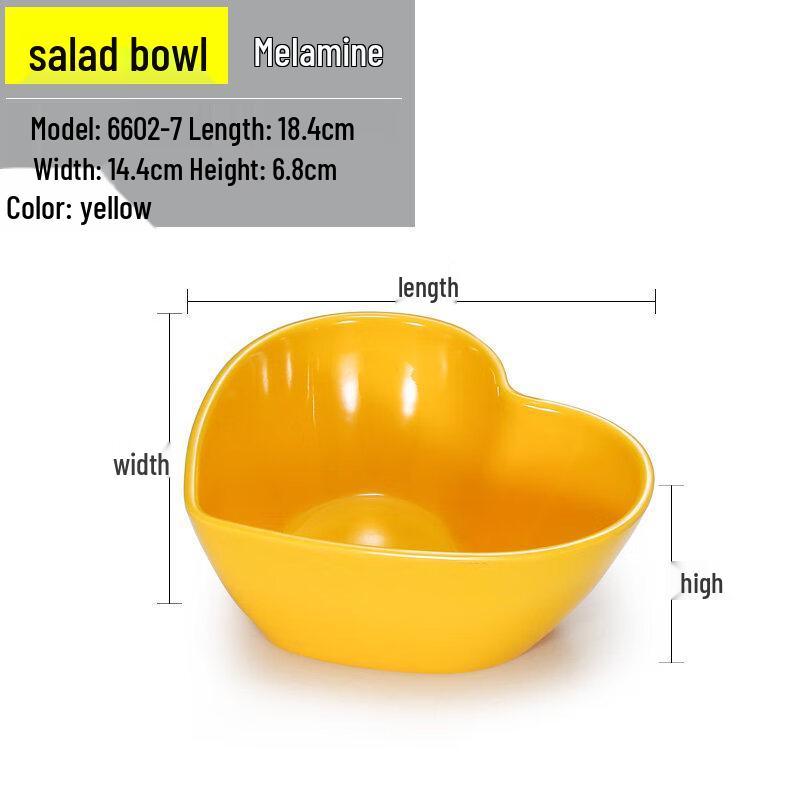 Yipan Melamine Love Heart Breakfast Bowl Set