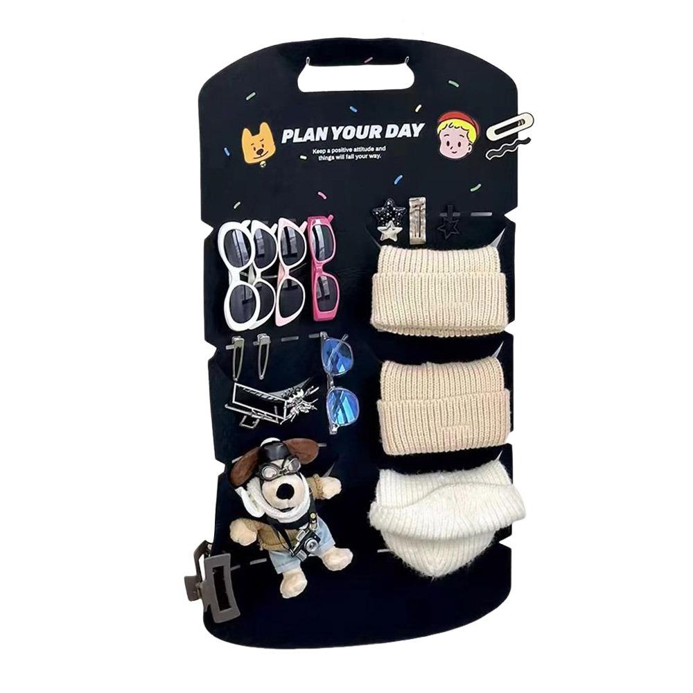 

Collecting Baseball Cap Display Rack Door Back Hat Holder Creative Hat Storage Bag Household Black-6 grids