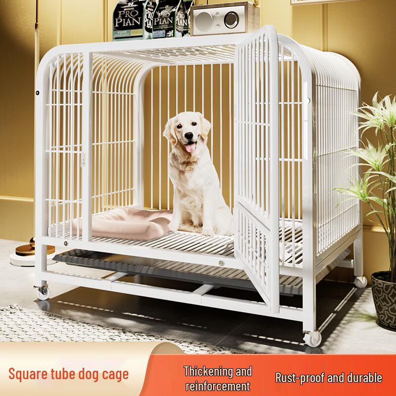 Thickened Square Tube Indoor Dog Cage with Toilet