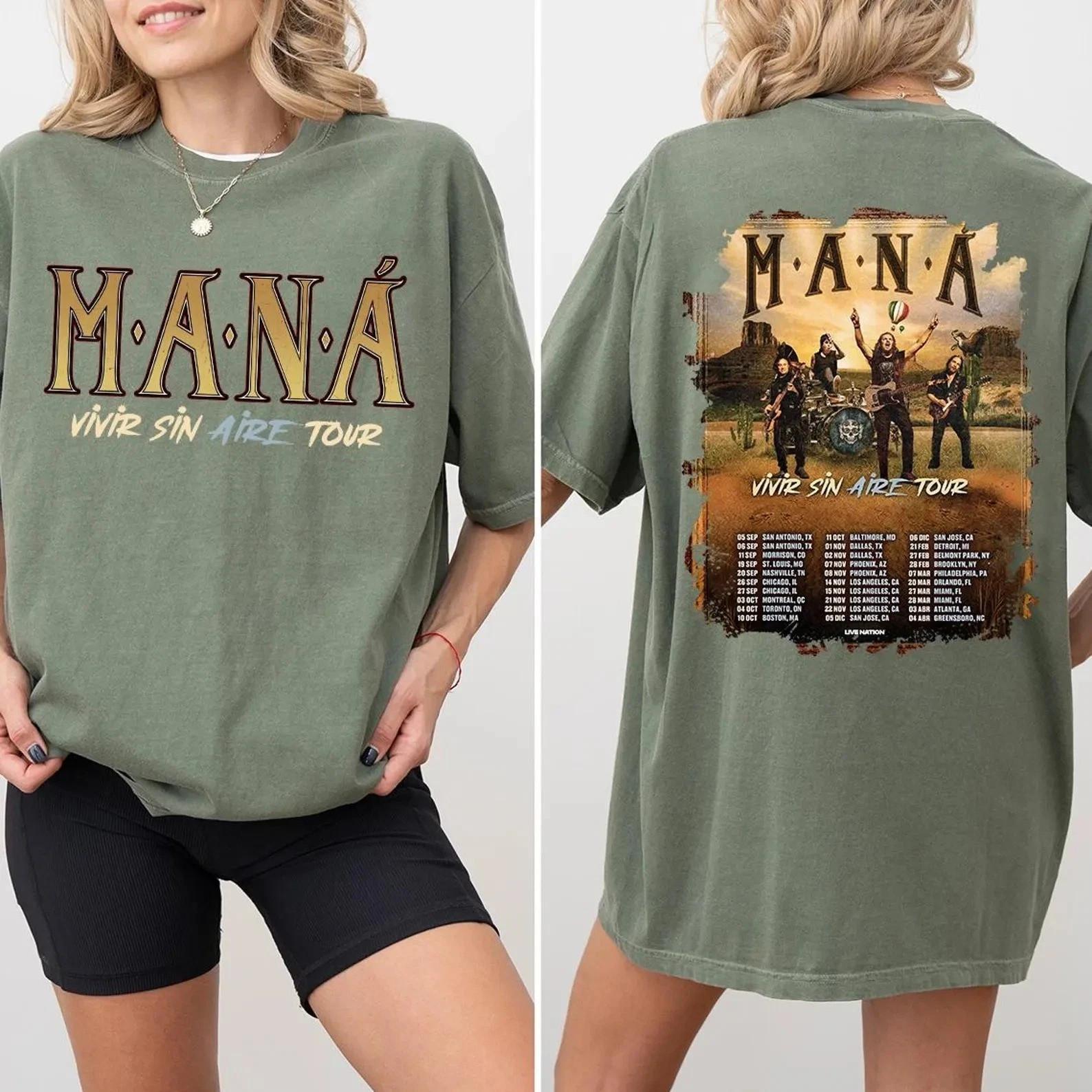 NEW! Mana Tour 2026 Maná Vivir Sin Aire Tour 2026 Hot Concert Unisex T-shirt All M