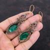 Faceted Zambian Emerald Earring Copper Wire Wrapped Earring Unique Copper Design Jewelry Handmade Earrings Gemstone Jewelry Gift For Bridal