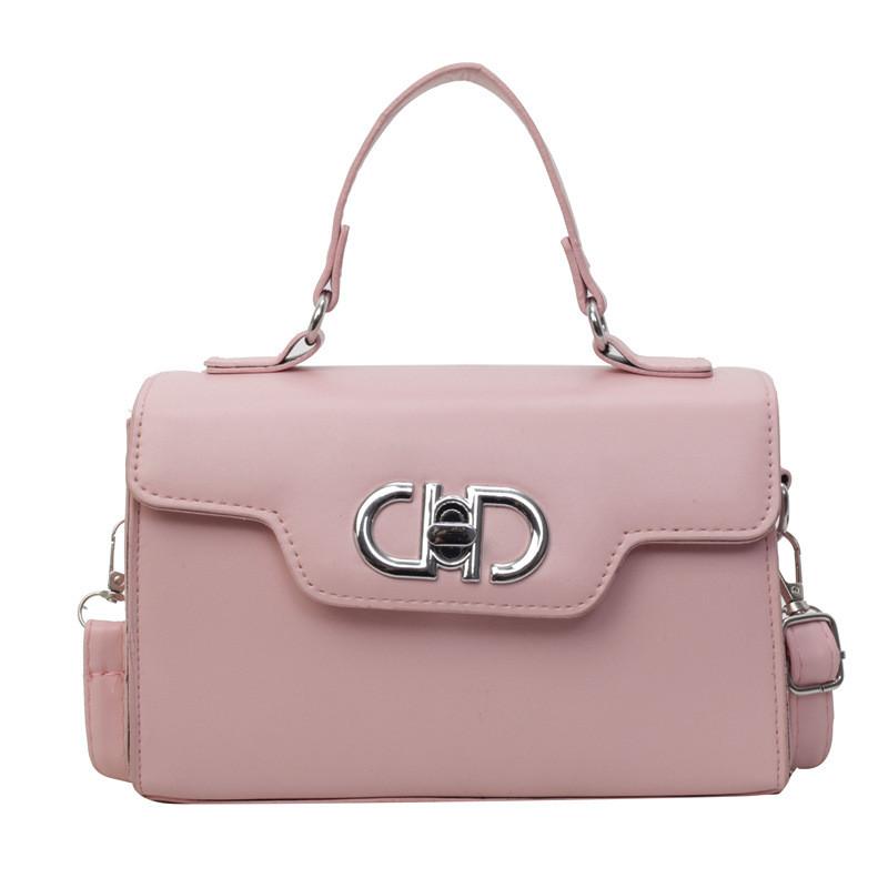 Fashion Crossbody Shoulder Bag With Solid Color Design And Silver Buckle