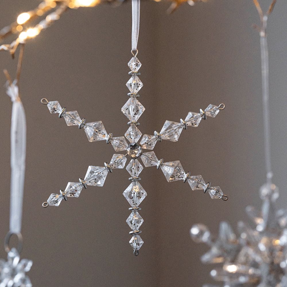 Transparenter Schneeflocken-Eiszapfen Acryl Hängende Schneeflocken-Ornament Heimdeko