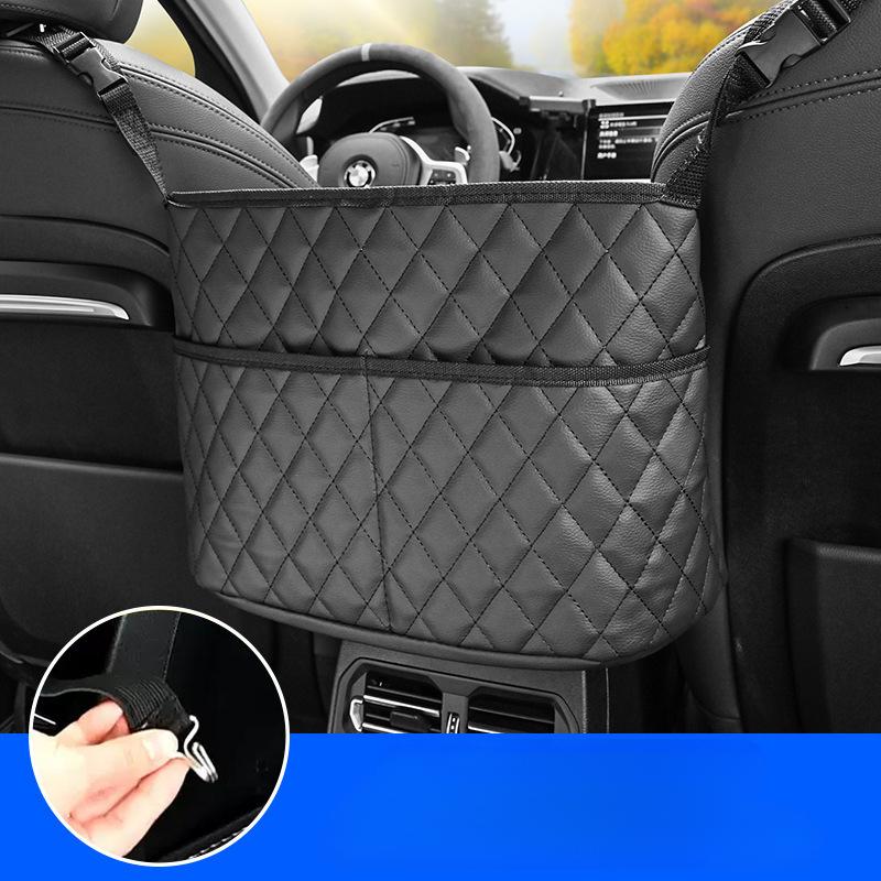 1Pc Car Seat Storage Mesh Pocket Car Multi-functional Bag Pocket Storage Storage Hanging Bag Car Supplies Diamond Model
