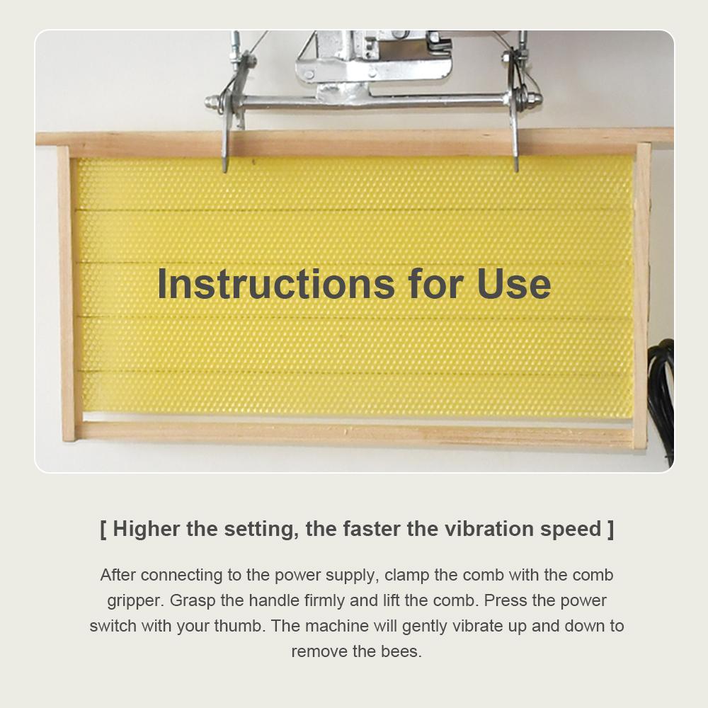 Electric Bee Shaker Plug-in Bee Remover Beekeeping Tool High Performance Easy Use Bee Frame Tool for Honey Frame Bee Removal