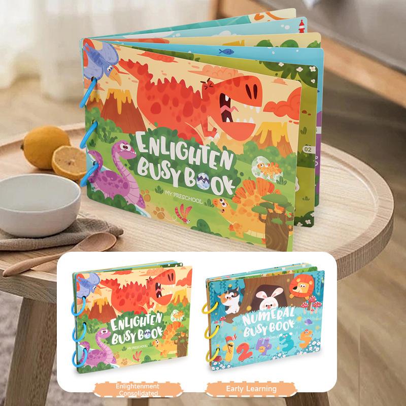 Carte liniștită ocupată pentru bebeluși Montessori autocolant magic Jucărie pastă lecturi potrivire numere Joc de puzzle pentru copii Jucării de iluminare Cadouri