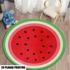 Vibrant Watermelon Pattern Print Round Area Rug for Bathroom, Playroom, Bedroom and Living Room Decor