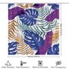 Colorful Palm Leaf Shower Curtain For Bathroom Decor Water Resistant Fabric With Hooks Set, Modern Floral Print Home Accessories