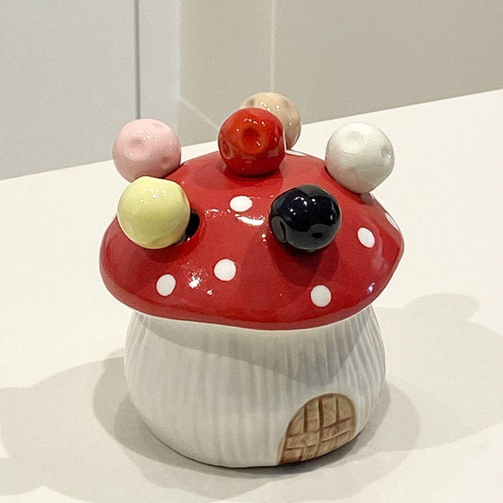 3D Stainless Steel Fruit Fork Ceramic Dessert Salad Fork Mushroom Fruit Sweets Forks  Picnics