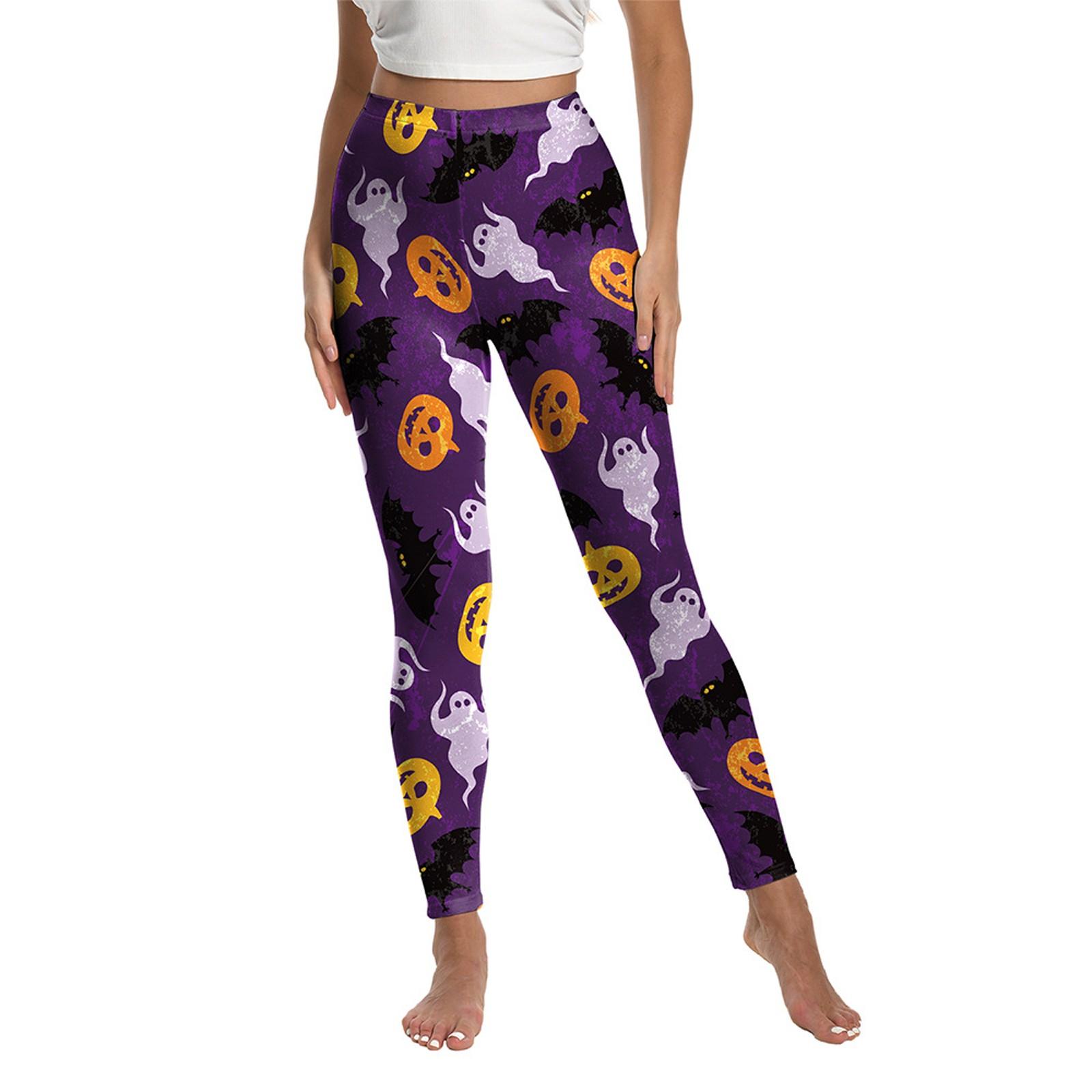 

Women s Casual Halloween Pants Sports Leggings L фіолетовий