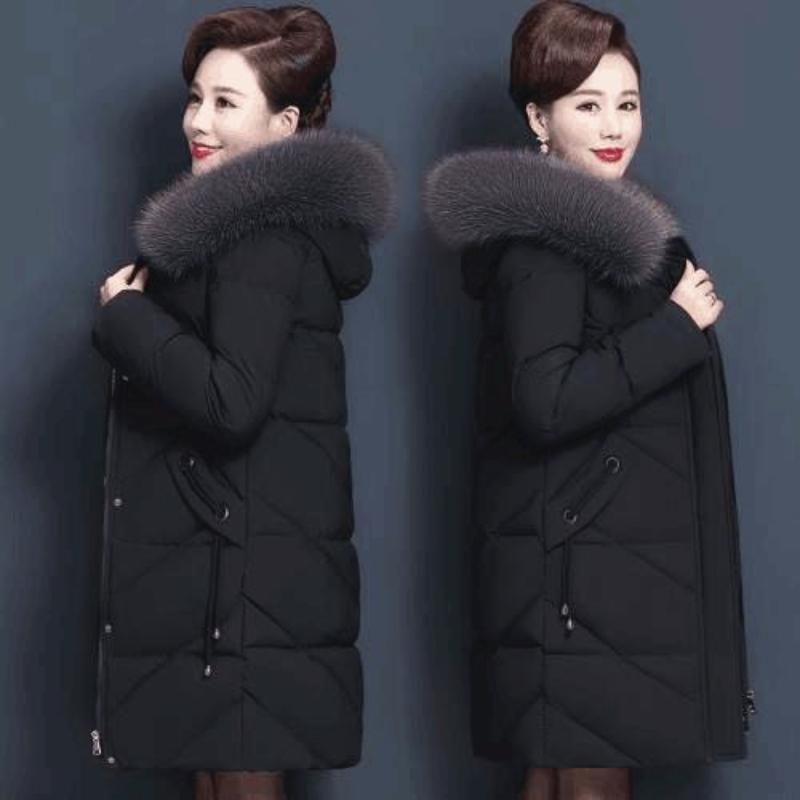 Plus Size 6XL Women's  Winter Cotton Padded Jackets Middle-aged  Mother's Down Jackets  Warm Thick Parkas