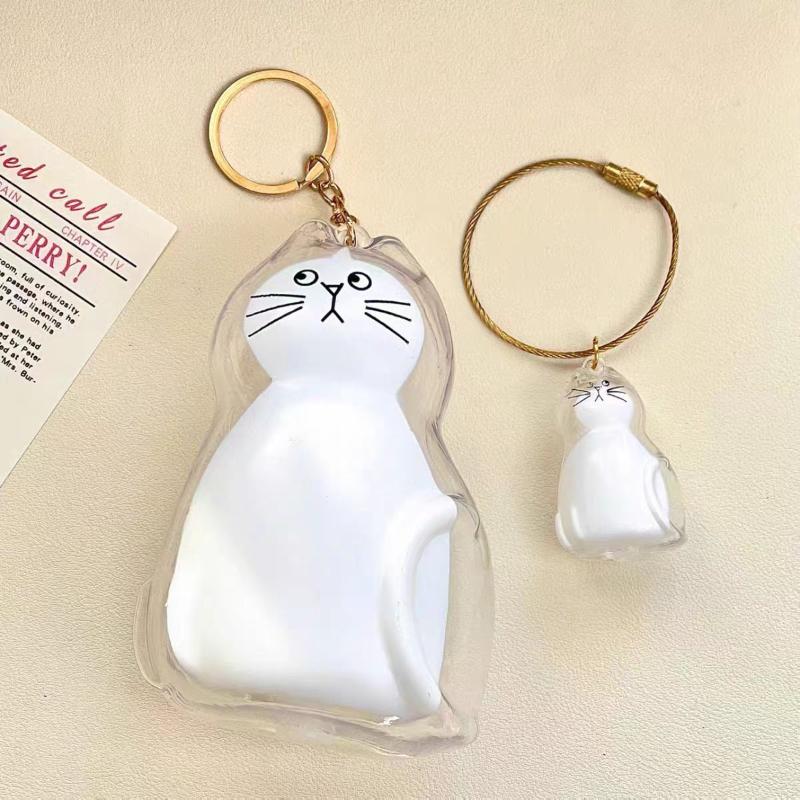Big Size Pet Hair Transparent Cat Hair Organizer Pendant Keychain Backpack Souvenirs Storage Capsule Pet Memorial Collection Bag