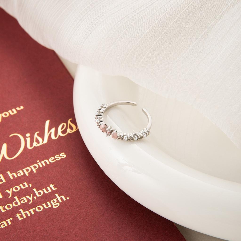 Summer French Light Luxury Enamel Bow Open Ring Women'S Cold Sense Simple Exquisite Fashion Jewelry