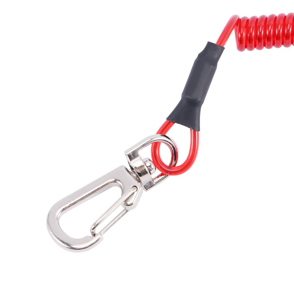 Secure Buckle Lock Elastic Outdoor Tackle Retractable Keychain Fishing String Spring Rope Lanyard