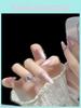 Original Photographyhandmade Nail Patch For Therapy New Trendy Luxury Long Cat Eye Nail With Sparkling Gems S44 Almond Love Girl)