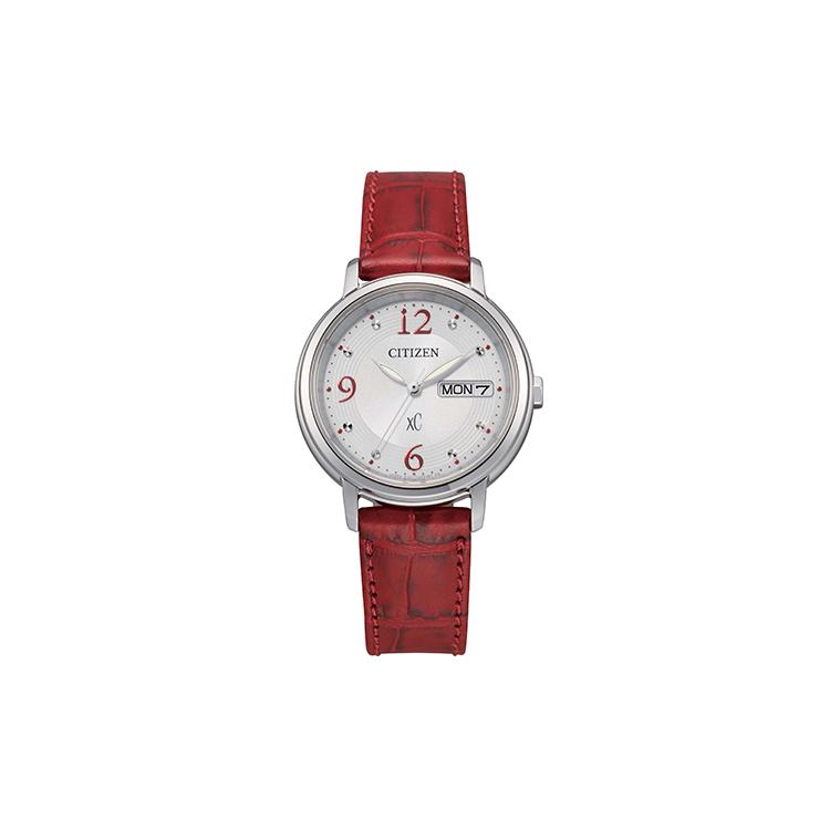 

CITIZEN C Collection Light Powered Quartz Movement Cow Leather Strap Watch Women s Watch Silver Dial EW2420-00AB Red Strap