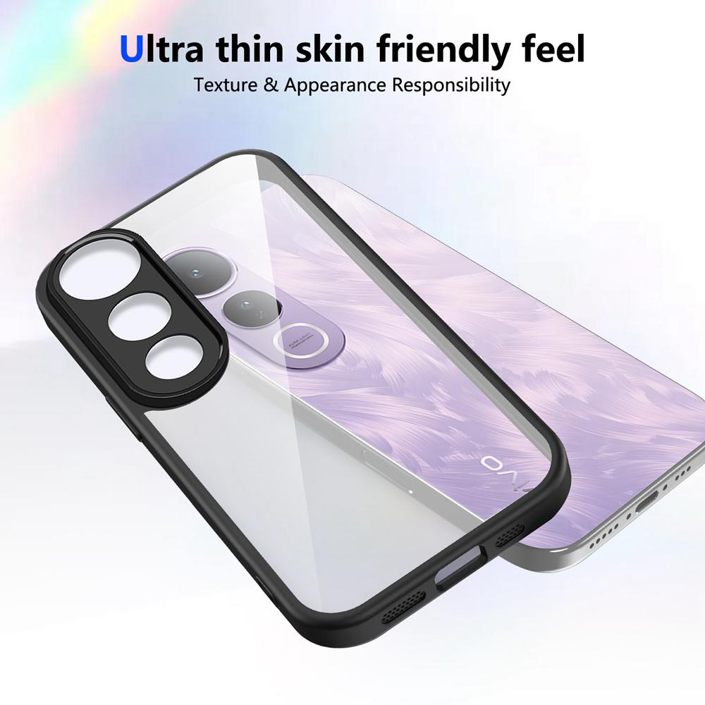 KEYSION Transparente Handyhülle für VIVO V50 Lite 5G Weiches Silikon+PC Klar Stoßfest Handy Rückseite für VIVO V50 Lite