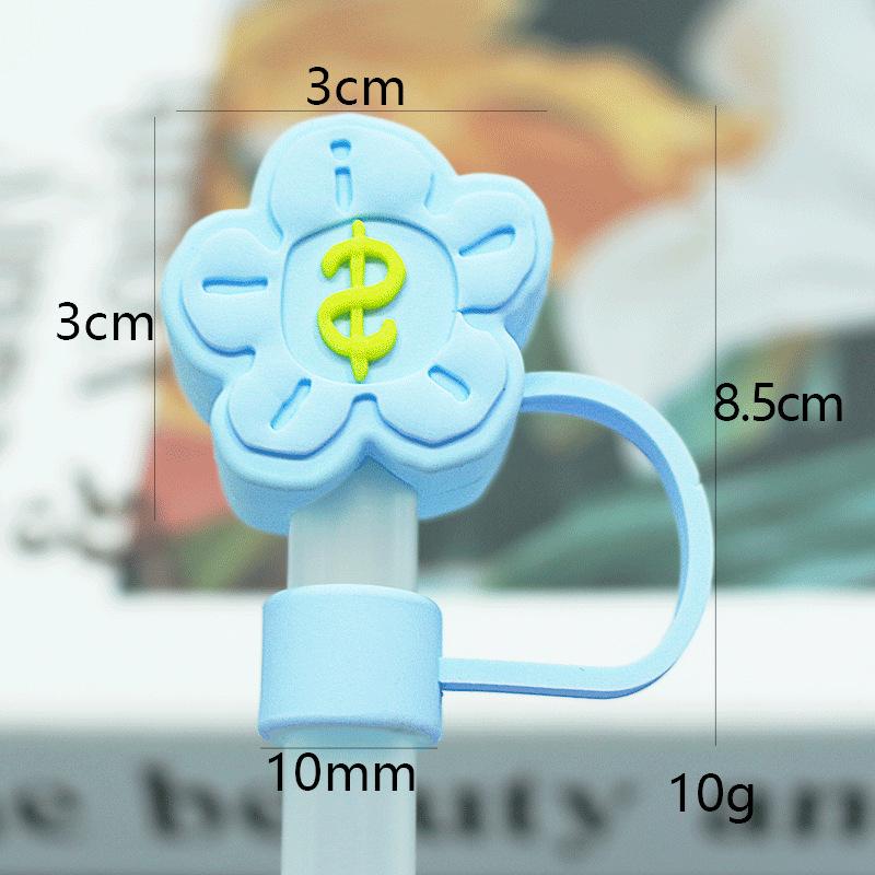 Flower Straw Stopper Flower Shape Drinking Straw Tips Lids Straw Caps Protector Dust Proof Plugs Drinking Supplies