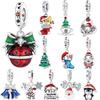 Orstarry 925 Silver Christmas Bell Pendant Beads Original Pendants Bracelet Charm Jewelry Party DIY Trendy Gifts