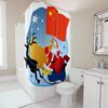 TU Christmas Shower Curtain Santa Claus Reindeer Festive Holiday Bathroom Decor Set Waterproof Xmas Home Decor Gift Premium Qual