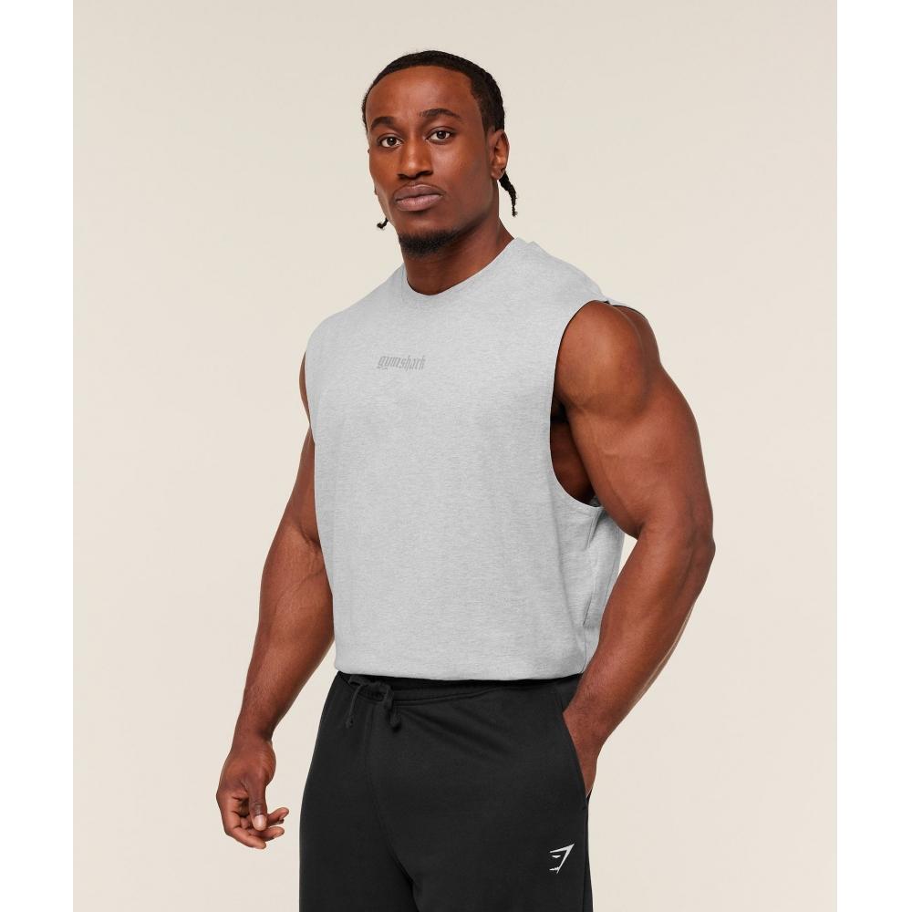 Gymshark Olde English Tank Bros Soft Grey Marl A4c6s Gc3c