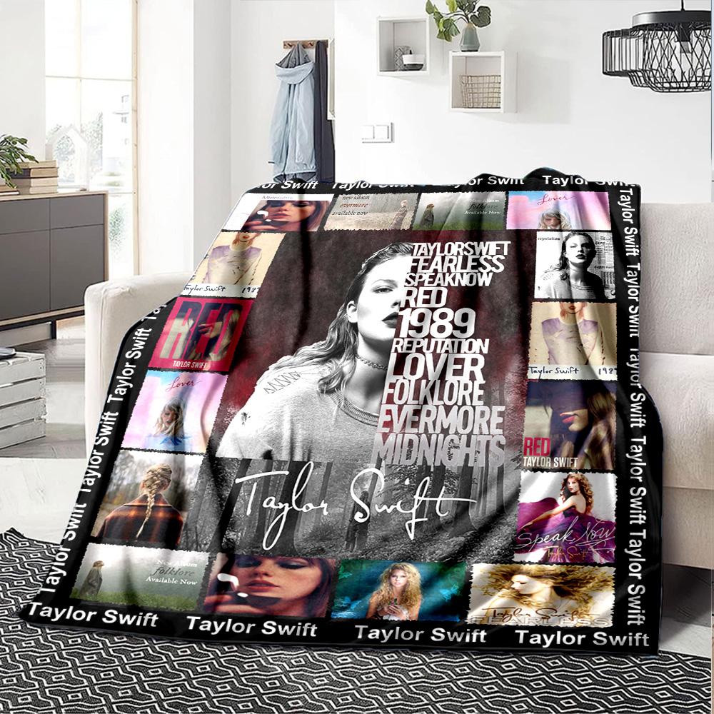 Taylor Print Flannel Blanket High Quality Warm Comfortable Cover for All Seasons Perfect for Gifts Home Decor