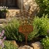 Gartendeko für Innenhöfe Rasenflächen Metallpflanzenstab Rostiges Rosmarinetikett Dekorative Kräuteretiketten Outdoor Thymian-Markierer Hofkräuter Hochbeet Pflanzgefäß