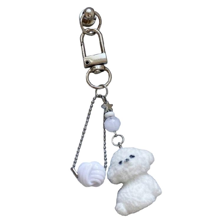 Charm Dog Themed Phone Charm Portable Keyring Decorations Dog Key Holder Hanging Ornament Suitable for Everyday Use