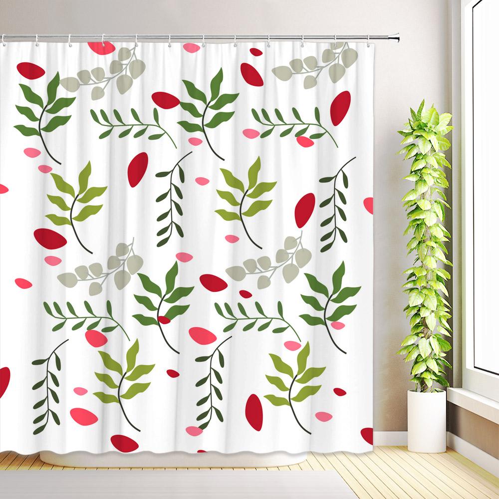 

Boho Floral Shower Curtain Hummingbird Modern Abstract Flowers Plant Tropical Leaves Butterfly Bathroom Curtains with Hooks 35x70inch-90x180cm
