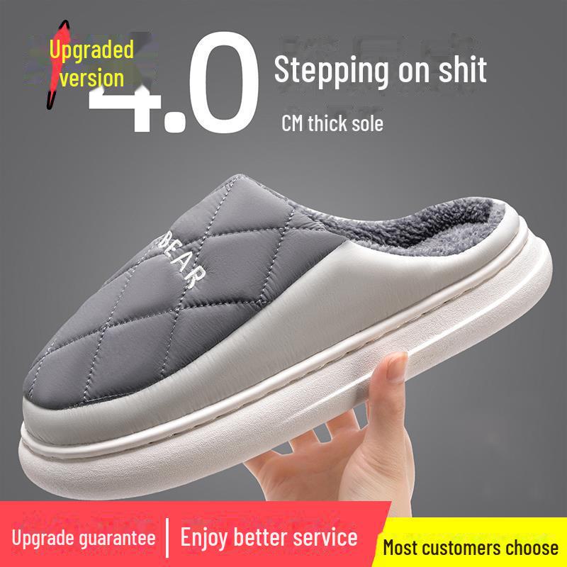 Pantofole Impermeabili in Cotone per Donna e Uomo in Autunno e Inverno, Sacchetti Peluche Antiscivolo e Scarpe in Cotone per Uso Interno Domestico