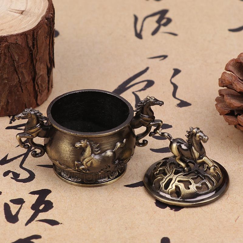 Vintage Alloy Incense Burner Horse Lucky Hollow Incense Censer Seashell Incense Holder Mini 2026 Year Of The Horse Stove