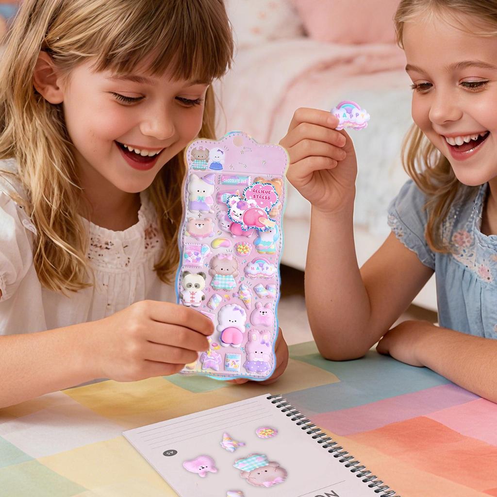 3D Stickers For Kids Cartoon 3D Bubble Foam Stickers Bubble Foam Decals For Children Bedroom Living Room Classroom School Craft