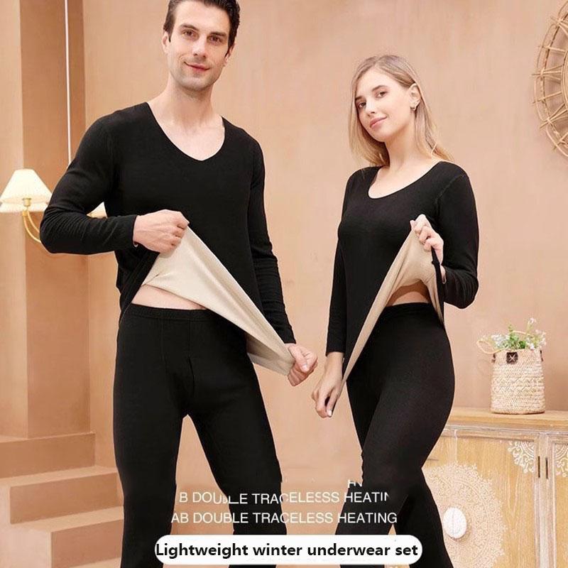 Fashionable New Arrivals Double-Sided Fleece Seamless Thermal Underwear Set for Men and Women Lightweight Winter Tops and Bottoms