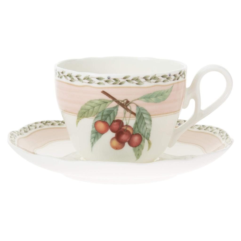 Noritake Orchard Garden Cup & Saucer (for both coffee and tea), 250cc, Microwave-Safe, Bone China, T97887/4911-2