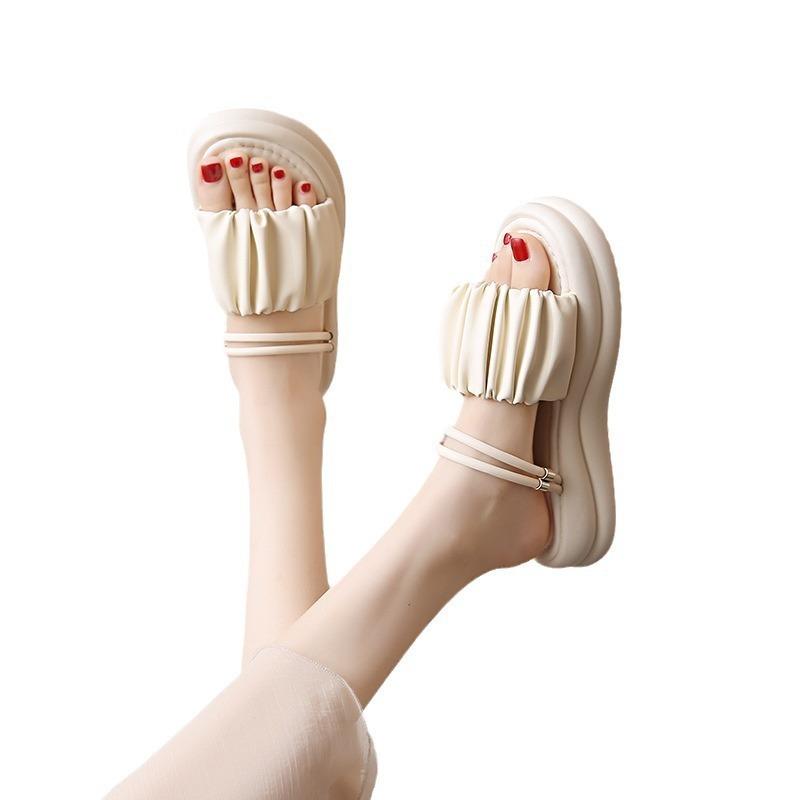 Sandals women's new summer models with skirts, two thick-soled sandals, soft-soled beach half slippers